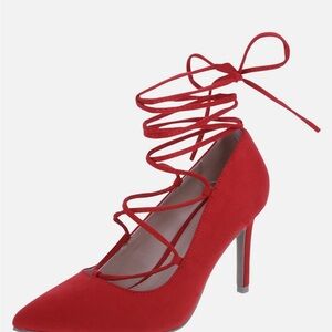 Brash Women's Kapulet Lace-UP Heels Red Size 8